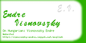 endre visnovszky business card